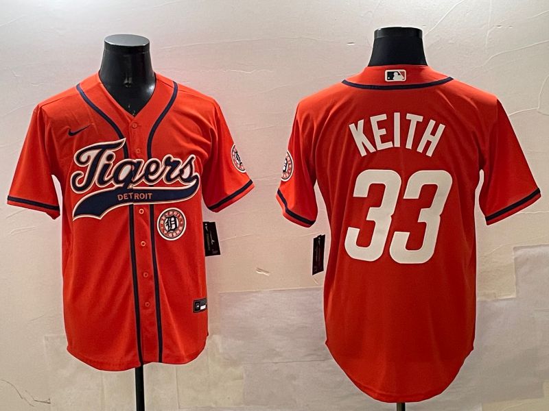Men Detroit Tigers #33 Keith Orange Joint Name Game 2025 Nike MLB Jersey style 1->detroit tigers->MLB Jersey